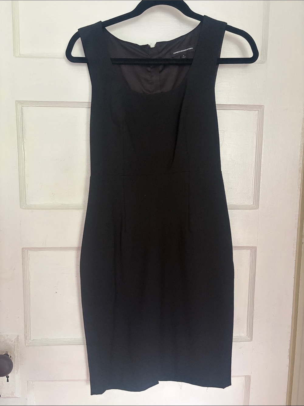 Express Black Sleeveless Midi Sheath Dress